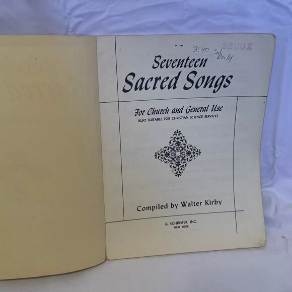 Seventeen Sacred Songs For Church And General Use, Low Voice, Schirmer - Picture 6 of 9